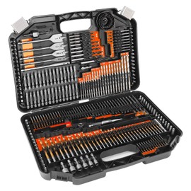 COMOWARE Drill Bit Set, 246 Pcs Screwdriver Bits for Cordless Drill, Screwdriver Drill Bits Set Combo Kit for Wood, Metal Masonry Cement, Orange Case