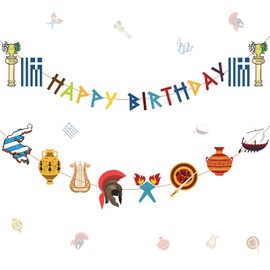 Epakh 26 Pcs Greek Mythology Birthday Banners Ancient Greek Party Banners Hanging Decors Greece Mythology Gods Percy Jackson Birthday Decor Ancient Greece Culture Party Supplies
