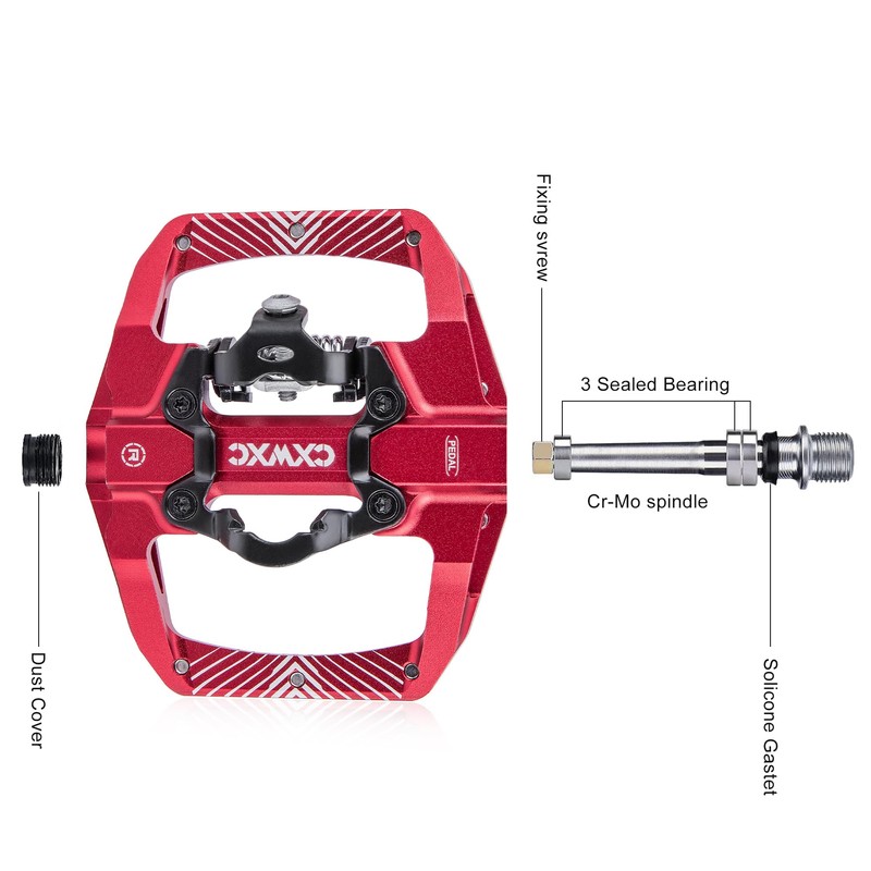 CXWXC Mountain Bike Pedals Dual Function - Dual Sided Pedals