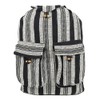 Handwoven Nepalese Two Pocket Cotton Hippy Style Backpacks (Black &