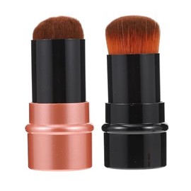 2 Piezas Brocha Telescópica Para Base De Maquillaje Cepillo De Polvo Retráctil Cepillo Para Polvos Sueltos Rubor Portátil El Plastico Rojo Cosmético P