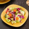 Wedding Decoration Ceramic Square Shape Serving Plates Stoneware Yellow and