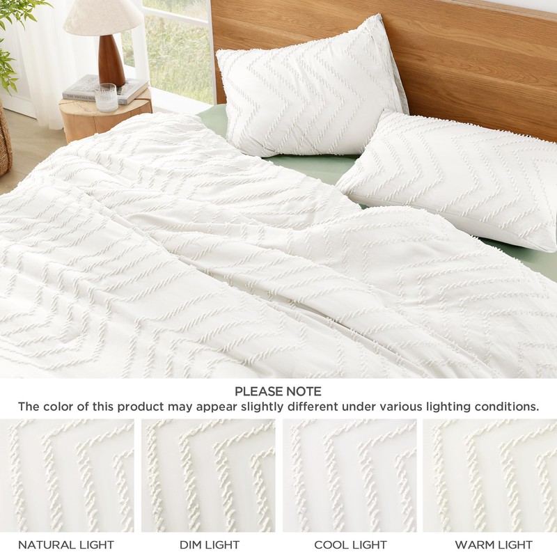 Litanika Comforter Super King Plus Size Set Ivory, 3 Pieces