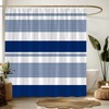 Navy Striped Shower Curtain Modern Abstract Geometric Stripes Blue White
