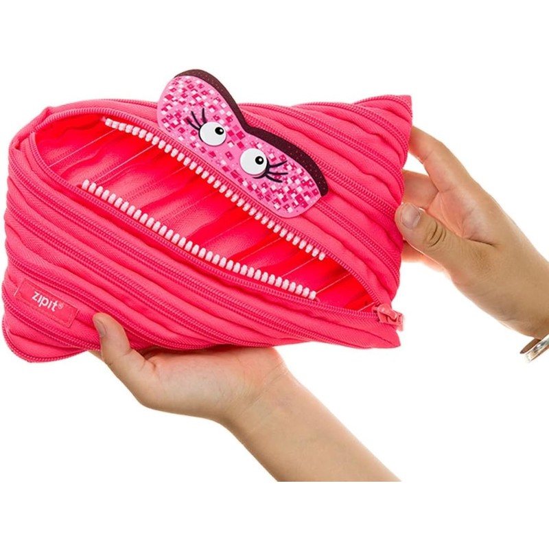 ZIPIT Talking Monstar Jumbo Pencil Case, Pink