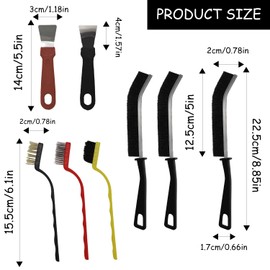 ALLY-MAGIC Spaltreinigungsbürste mit Harten Borsten 8 PCS Eckenreinigungsbürsten, Crevice Cleaning Brush, Fugenreinigungsbürste Ecken für Fliesen Badezimmer Küche Automörtel E22-QJS