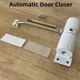 LSDWL 2 Pack Automatic Door Closer,Safety Spring Door Closer,Adjustable Closing Door Hinge Door Closer for Interior Door and Bedroom Door Self Closing(White)