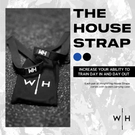 Weightlifting House Wrist Support for Olympic Weightlifting, Fitness Joint Wraps for Snatch, Pulls and Deadlifts (Blue & White)