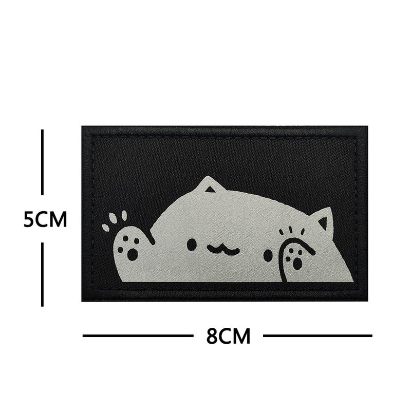 Phoenix Ikki Fluorescent Luminous Cat Funny, Stylish, Embroidered, Reflective Patch,