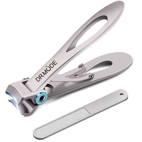 Nail Clippers - USHION 15mm Wide Jaw Opening Stainless Steel Fingernail and Toenail Clippers Cutter for Thick Nails with Fingernail File for Men & Women Big