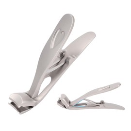 Stainless Steel Serum Nail Clippers for Thick Nails, Large Opening Toenail Clippers, Adjustable Angle Nail Clippers for Seniors, Long Handle Nail Clipper for Men and Women (Grey)