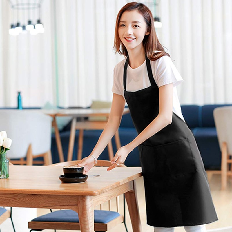 Fengek 8 Pcs Bib Apron for Unisex Colorful Kitchen Apron