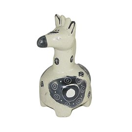 Carved Soapstone Giraffe Hand Carved Collectable Animal Sculpture, Carved Polished Soapstone Giraffe Cartoon Figurine African Home Decor - 4 in / 10 cm - Select Colour (B&W Circle of Life)