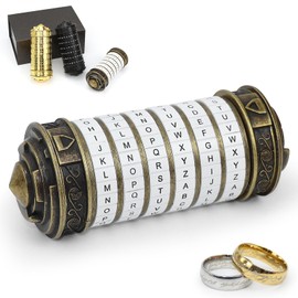 Da Vinci Code Cryptex Puzzle Box, Mini Cryptex Lock Money Puzzle Box with Hidden Compartments, Anniversary Valentine's Day Romantic Birthday Gifts for Her Men Women Girlfriend (White)