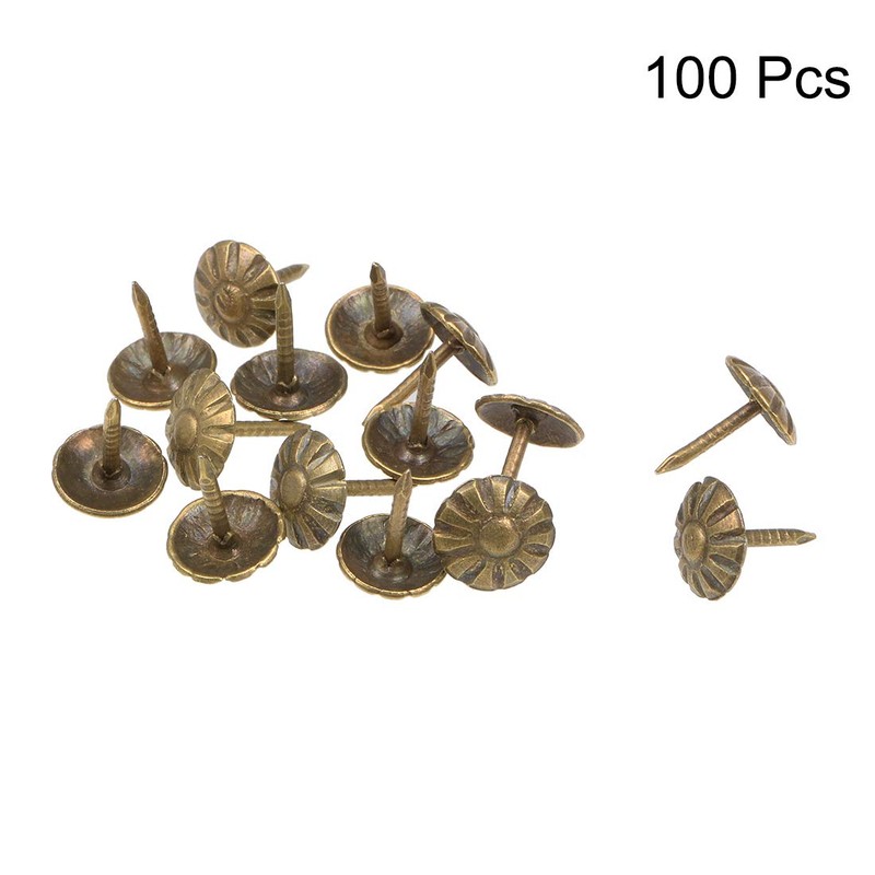 sourcing map Upholstery Nails Tacks 8mm Head Dia Retro Round