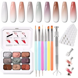 Nail Art Brushes Kit, Multifunctional Nail Brushes for Nail Art Nail Design Brush Gel Nail Brush for Nail Extension Nail Art Liner Brush Dotting Tools for DIY (9 Colors Set G)
