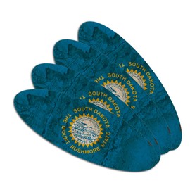 Rustic South Dakota State Flag Distressed USA Double-Sided Oval Nail File Emery Board Set 4 Pack