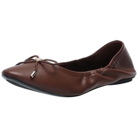 Karl Lagerfeld Paris Women's Velma Ballet Flat Sandal, Cognac, 8.5