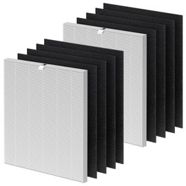 C545 HEPA Replacement Filter Compatible with Winix C545 Air Purifier, 2 Stage Filtration of Activated Carbon Filter and H13 True HEPA Filter, 2 Hepa Filter & 8 Carbon Filter