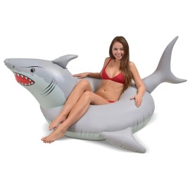 GoFloats 'Great White Bite' Shark Party Tube Inflatable Raft | Fun Pool Float