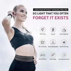 Y-KINZ Running Belt WaistPack for Women and Men, Adjustable Waist Bag No Bounce Fanny Pack Designed to securely Hold Your Phone and Small Accessories for Jogging Marathon Cycling Fitness Travel