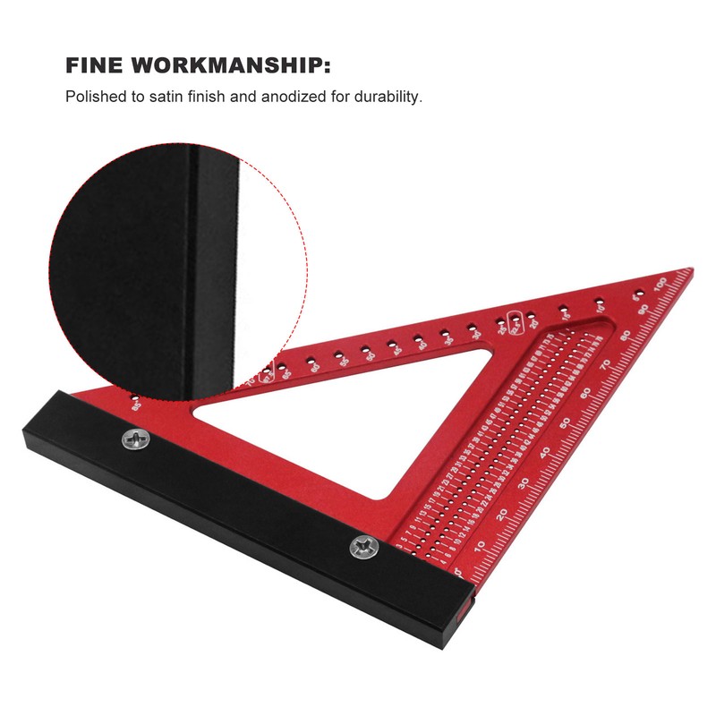 Woodworking Triangle Ruler Aluminum Alloy High Accuracy Portable Rafter Square