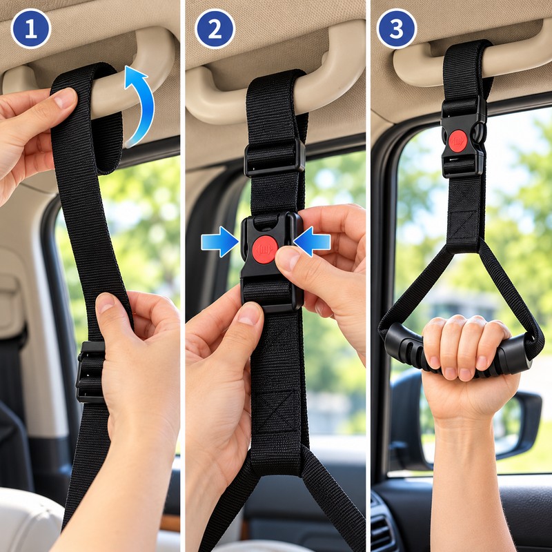 2 Pcs Car Assist Grab Handle for Elderly & Seniors