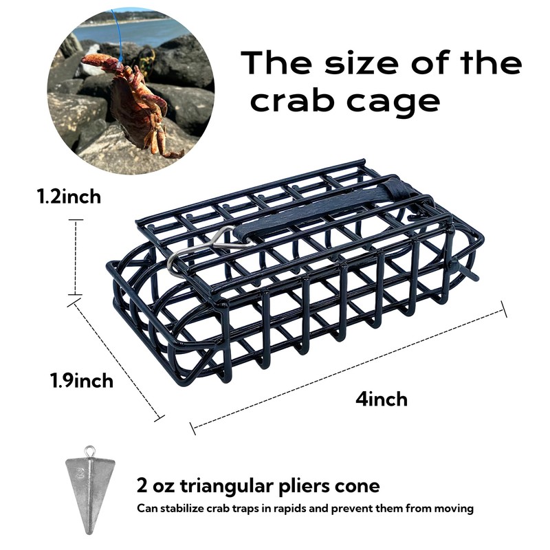 AQWXC 6-Loops Crab Trap for Fishing Pole, Crab Snare for