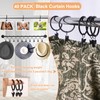 Gerhannery 40 Pack Curtain Rings with Clips, Black Curtain Clips