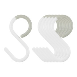 sourcing map 6pcs S Hooks 3.5" Plastic Hanging S Shaped Hooks Large S Hanger Closet Rod Hooks for Hanging Kitchen Utensils Cups Plants Jewelry Jeans Clothes Towels Tools, White