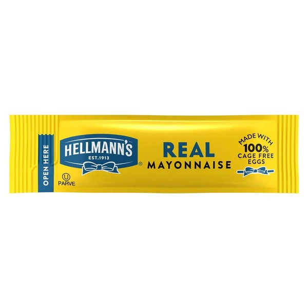 Hellmann's Real Mayonnaise Stick Packets Easy Open, Made with 100% Cage Free Eggs, Gluten Free, 0.38 oz, Pack of 210