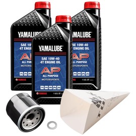 Tusk 4-Stroke Oil Change Kit Yamalube All Purpose 10W-40 For Yamaha Viking VI EPS Ranch Edition 2022-2025