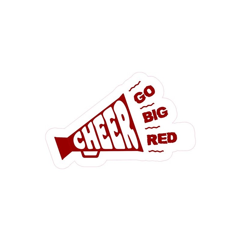 StickerTalk Cheer Megaphone Go Big Red Vinyl Sticker, 5 inches