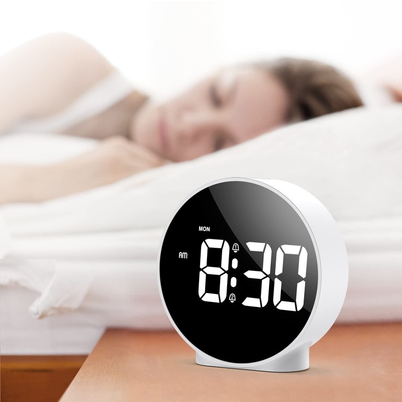 AMIR Alarm Clocks for Bedrooms, LED Electronic Clock, Small Desk