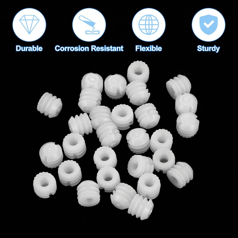 sourcing map 200Pcs 0.32"x0.3" Hinge Dowels, Plastic Dowel Insert with