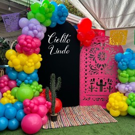 Tintisfafa Tintisfafa White Cielito Lindo Vinyl Decal for Arch Backdrop, Cielito Lindo Party Decoration Cielito Lindo Baby Shower Decal Stickers, Mexican Talavera Wedding/Birthday Party Vinyl Decal