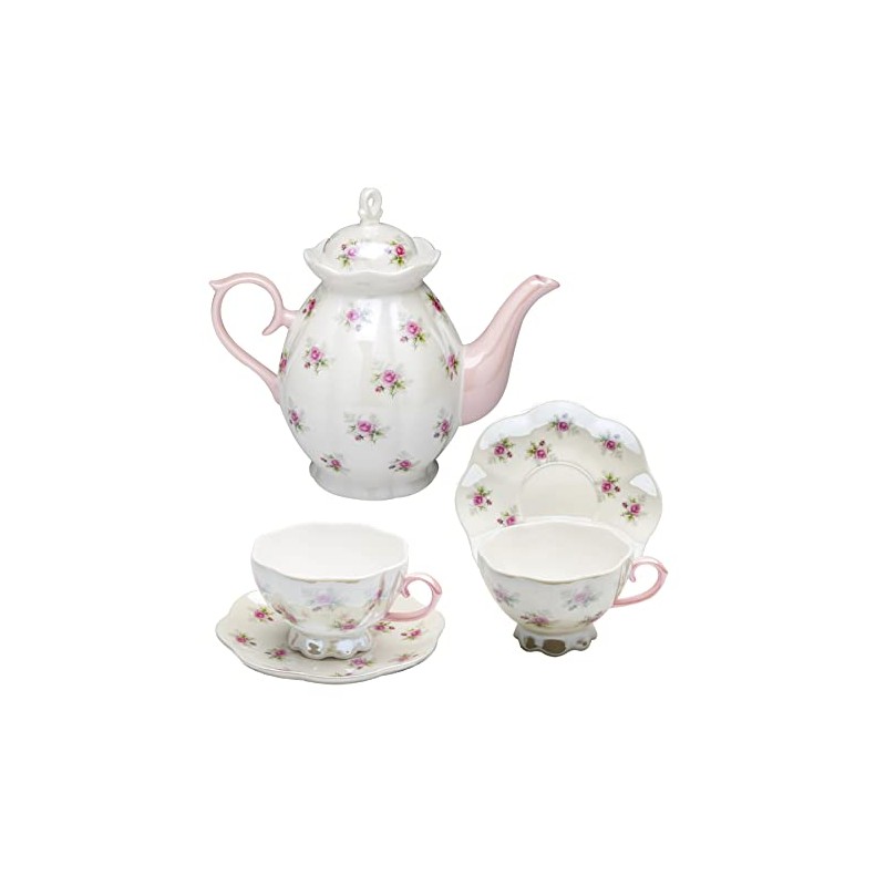 Gracie China by Coastline Imports Petite Rose Luster Pink Tea