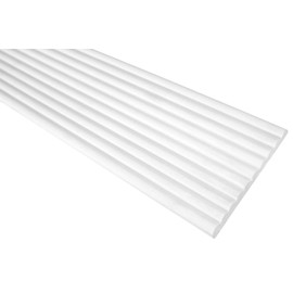 Grand Decor Stucco Moulding Strips Wall Flat Modern PU Hard Foam White - 2 m Wall Strips Smooth Decorative Strips for Gluing Ceiling Stucco Decoration (2 Metres CR801)