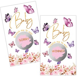 Haizct 50 Pack Botanical Gardens Theme Scratch Off, Butterfly Floral Card for Baby Shower Collection, Patry Game Scratch Cards, Tropical Floral Garden Party Baby Shower Collection