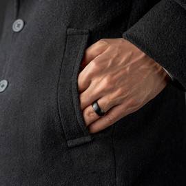 MagnetRX MagnetRX? Magnetic Ring - Elegant Stainless Steel Ring - Magnet Rings for Women & Men (Black | Size: 6)