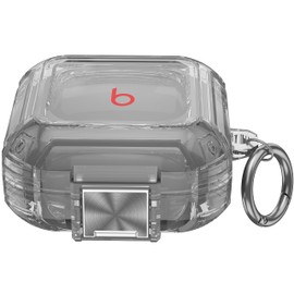 Valkit Compatible Beats Fit Pro Case Cover Clear with Lock, Full Body Beats Fit Pro Earbuds Protective Case Transparent Shockproof Skin with Anti-Lost Keychain for Beats Fit Pro 2021