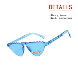 Yoela Triangle Thick Rimless Sunglasses Transparent One Piece Eyewear Colorful Glasses Party Favors