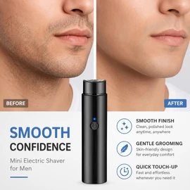 Mini Electric Facial Shaver for Men – USB Rechargeable Razor for Brows, Lips, Cheeks, Chin & Neck