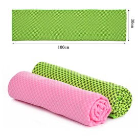 DTTD Cooling Towel, Quick Drying Towel, UV Protection, Sports Outdoor, Cold Towel, Sports Towel, Odor Resistant, Durable, Lightweight, Moisture Absorption Travel Towel, Bath Towel, For Swimming, Sports, Travel, Home, Set of 2 (Green + Pink)