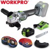 WORKPRO 20V Brushless Motor Cordless Angle Grinder Kits 4-1/2" Disc