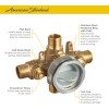 American Standard RU101SS Flash Shower Rough-in Valve with Universal Inlets
