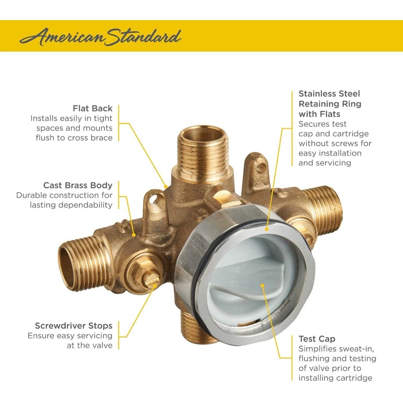 American Standard RU101SS Flash Shower Rough-in Valve with Universal Inlets