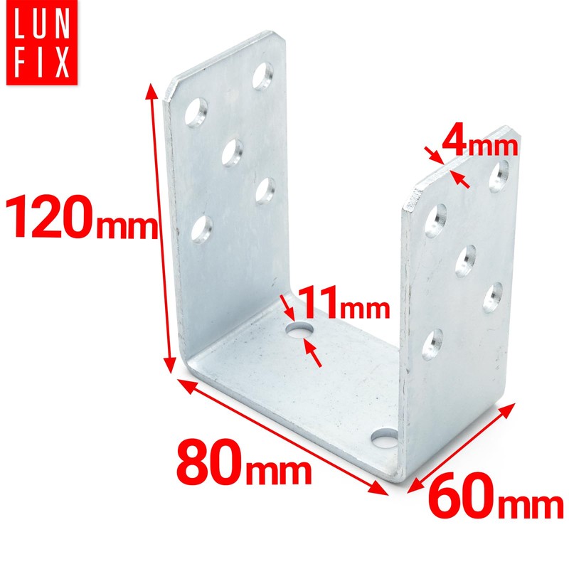 Post Holder U Shape 80 x 120 x 60 mm