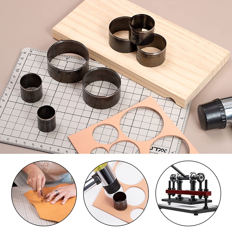 Hollow Punch Cutter Tool, Leather Punching Die Cutting Mold, Manual