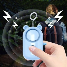 Bear Personal Safety Alarm Keychain - Siren for Emergencies, Travel & Disaster Situations - Bag Attachment Personal Safety Alarm (Blue) 2ea